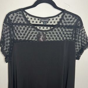NWT Nina Leonard ⚫️sheer polka dot dress⚫️